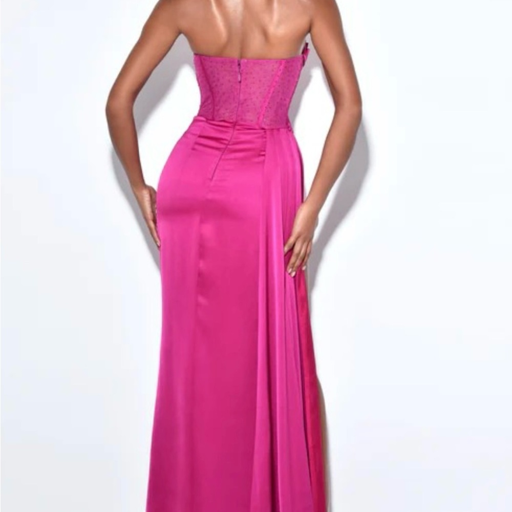 Miss Circle Holly Fuchsia Crystallized Gown - Picture 5 of 5